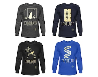 Long Sleeve Science Shirt - Science Teacher Gift, Professor Gift, Geeky Logo T-Shirt, Rock Star Scientist Shirts Megan Lee