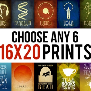 16x20 Print Set- Science Decor, Science Wall Art, Geek Office Decor, Dorm Room Art, Kitchen Prints Educational Nursery Decor Classroom Decor
