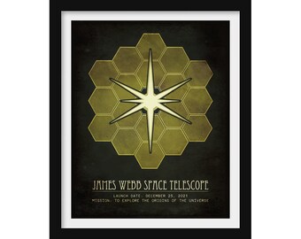 James Webb Space Telescope Art Print, Educational Decor for Astronomy Teacher or School Classroom