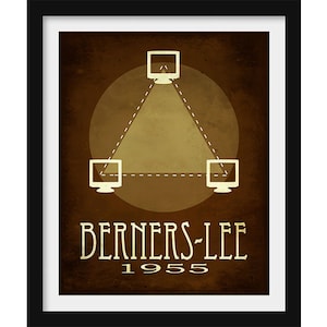 Tim Berners-Lee Science Art Print, Inventor of the Internet, Scientist Gift, Computer Lab Classroom Decor
