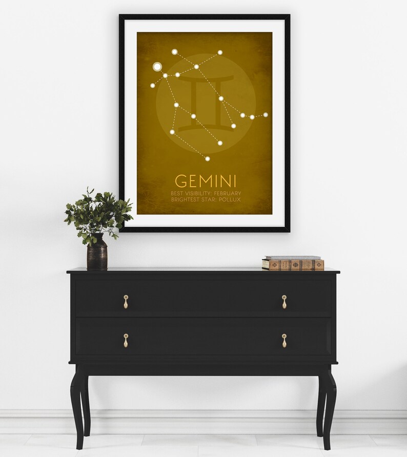 Gemini Constellation Art Print, Astrology Gift - Etsy