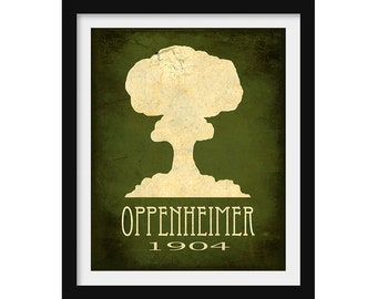 Oppenheimer Scientist Art Print, Manhattan Project Science Illustration, STEM Decor