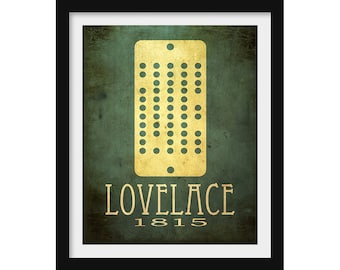 Ada Lovelace Math Art Print, Worlds First Computer Programmer, Mathematician Gift or Lab Decor