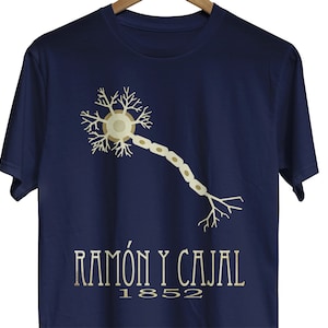 Ramón y Cajal Neuroscience T-Shirt, Brain Neuron Anatomy Illustration, Neurology Gift