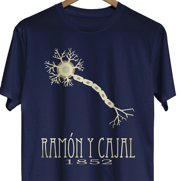 Ramón y Cajal Neuroscience T-Shirt, Brain Neuron Anatomy Illustration, Neurology Gift