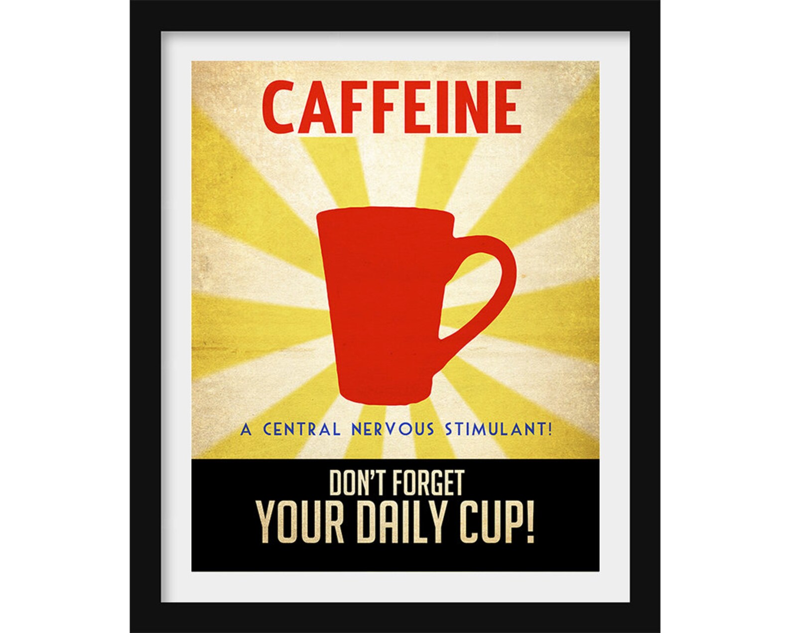 Caffeine Art Print Coffee Lover Gift Kitchen Wall Art | Etsy