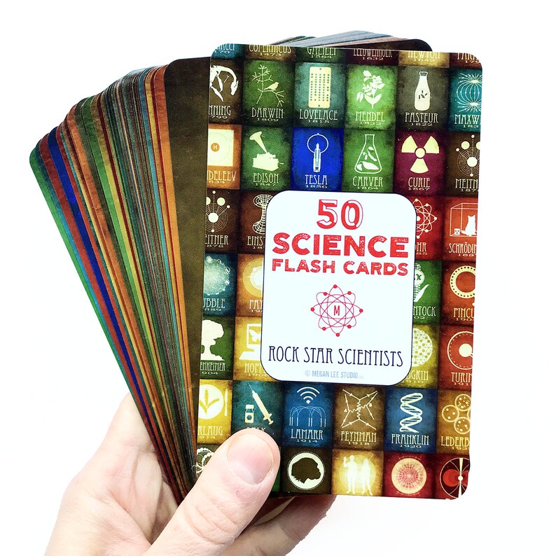 Science Trivia Flash Cards Kids Educational Flashcards STEM Etsy