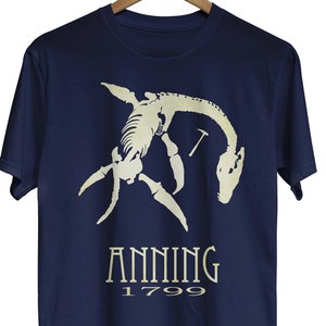 Mary Anning Archeology Shirt, Paleontology Gift, Fossil Tshirt for Archeologist, Plesiosaur Dinosaur Skeleton, Paleontologist Shirt