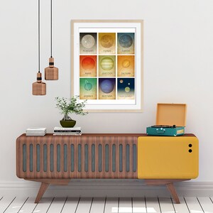 Planets in the Solar System Mosaic Art Print, Outer Space Decor, Celestial Illustrations image 6