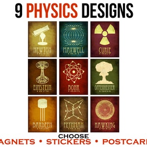 Physics Gift, Laptop Stickers, Fridge Magnets, Vinyl Decal, Office Decor, Science Teacher Gift For Him, Journal Stickers, Geek Stationary