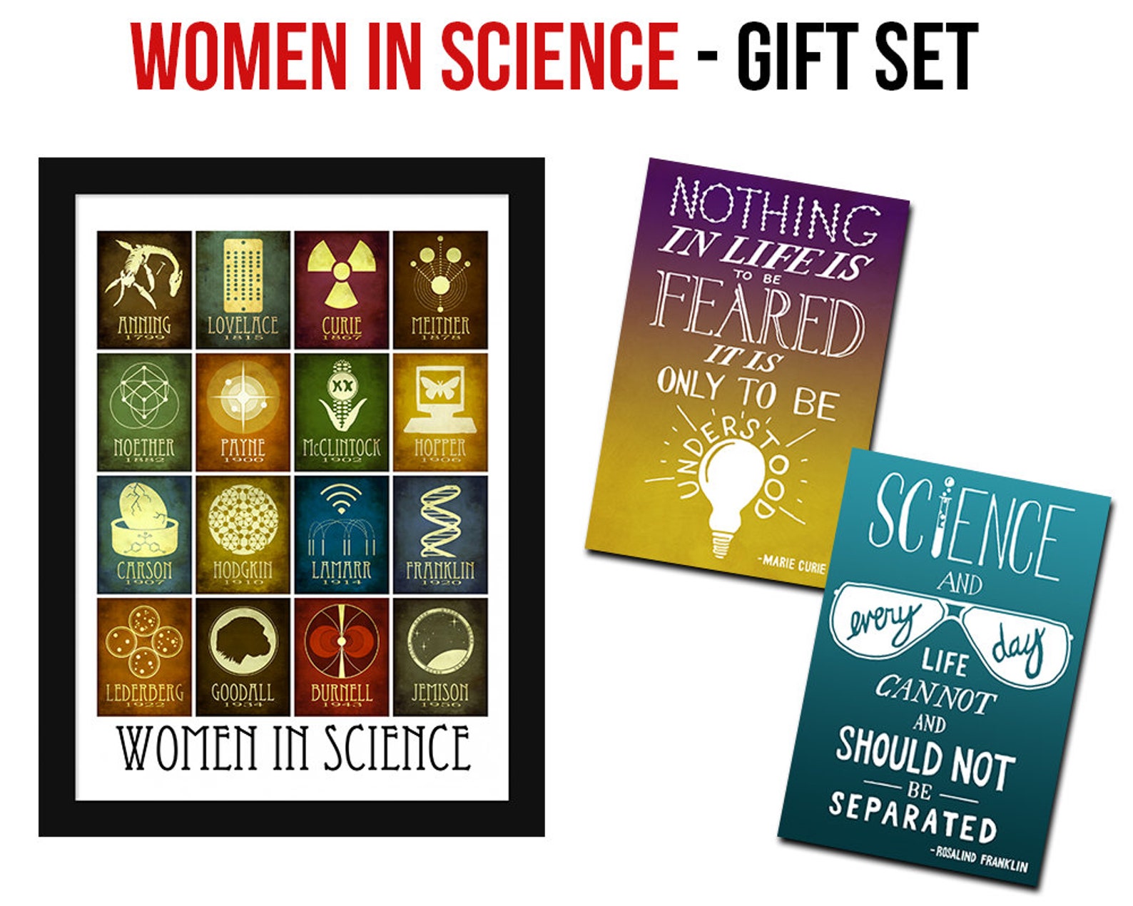 Women Scientists Gift Set / 5x7 Science Art Print & Etsy