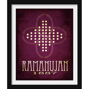 Ramanujan Mathe Kunstdruck, Mathematik Geschenk, Lernposter für MINT Klassenzimmer