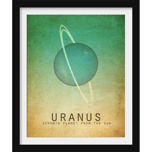 Uranus Planet Art Print, Outer Space Illustration, Astronomy Classroom Decor, Science Artwork