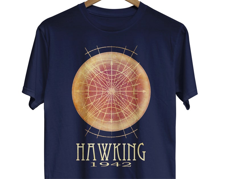 Stephen Hawking Tshirt, Black Hole Outer Space, Physics Shirt, Geeky Shirt, Astronomy Illustration Hawking Radiation Diagram, STEM T-shirt image 1