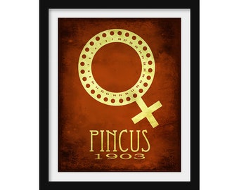 Pincus Birth Control Biology Art Print, Feminist Science Poster, STEM School Decor