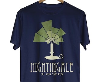 Camisa de enfermera Florence Nightingale, regalo para estudiantes de enfermería, camiseta de enfermera, regalo médico, ropa de ciencia, ilustración de dama con la lámpara