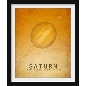 Saturns Rings Planet Print, Solar System Astronomy Artwork, Science Teacher Gift, Outer Space Classroom Decor