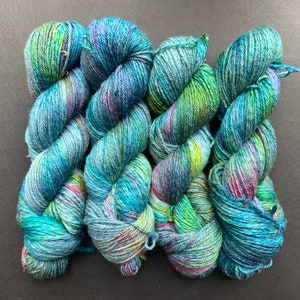 Summer Storm TWEEDY - 100g DK yarn  - Blend of superwash and non-superwash Merino wool, hand dyed yarn