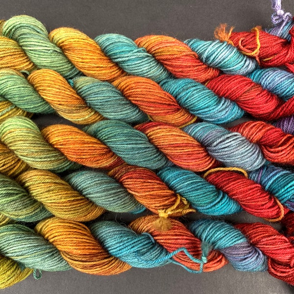 Unexpected Rainbow - 20g mini skein - 4ply platinum sock yarn - 75/25 BFL (Blue-faced Leicester) superwash wool and nylon