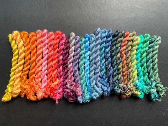 Embroidery thread - silk and wool, embroidery floss, needlepoint sewing 3g, 24m, range of colours, shiny strong lightfast colourfast