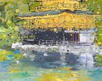 Japan Kinkakuji Temple - Landscape Kyoto Nature - Limited matted giclee print