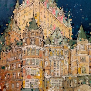Winter Wonder at Fairmont Le Château Frontenac Quebec City Canada limited matted giclee print