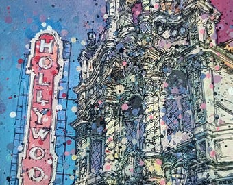 Impression mate limitée, monument local Hollywood Theatre de Portland, Oregon