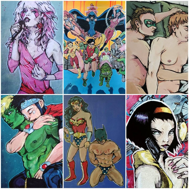Custom Superhero or Fairy Queen Portraits custom made hand-crafted paintings Star Wars He-Man DC Marvel comics Pop Culture image 4