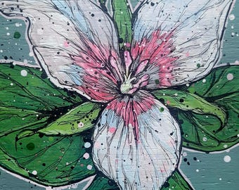 Painted Trillium Giclee Print: Maine Landscape Wall Art