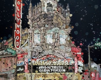 Impression mate limitée, monument local Hollywood Theatre de Portland, Oregon