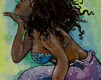 Lisa sirène noire - Impression giclée limitée mat