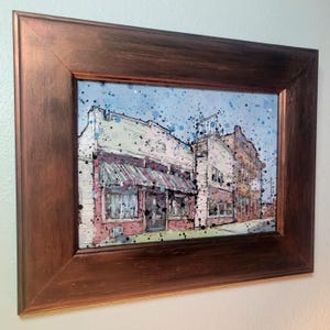 Coal City Illinois Cityscape Architecture Framed acrylic painting