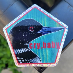 CRY, baby Loon Vinyl Glitter Sticker