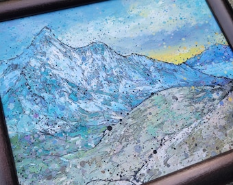 Nepal Chhukung Ri Natura Paesaggio acrilico Pittura di montagna incorniciata benefici ROMP