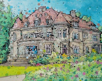Impression giclée matée Pittock Mansion Limited, monument local de Portland, Oregon