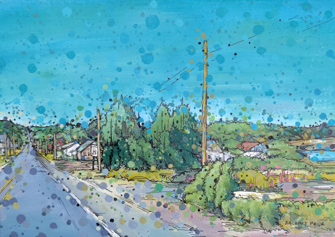 Rolling Into Masardis Maine Landscape Limited Matted Giclee Print Etsy