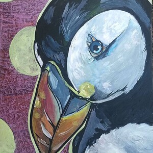 Graphic Puffin sea bird Limited Matted Giclee Art print -  a Symbol of Self Empowerment