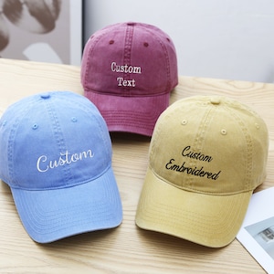 Embroidered Hat Personalized Dad Cap Embroidery Logo baseball hat Bachelorette hats Custom caps Sorority hat Unisex Baseball Cap