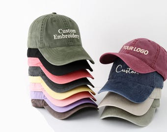 Custom Embroidered Cotton Caps,Custom Text Embroidered Hat,Personalized Cap,Baseball Hat,Gift For Bride,Fathers Day Gift