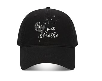 Dandelion embroidery Casual Baseball Cap Solid Color Washed Distressed Dad Hats Vintage Adjustable Golf Sun Hats For Women & Men,Party Gift