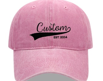 Sombrero bordado personalizado, gorra de papá personalizada, gorra de béisbol con logotipo bordado, su propio monograma de texto, despedida de soltera, mercadería para pequeñas empresas