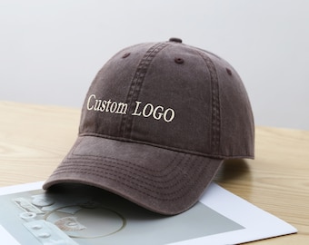 Gorra bordada personalizada, gorra de papá personalizada, gorra de béisbol con logotipo bordado, su propio monograma de texto, despedida de soltera, mercadería para pequeñas empresas