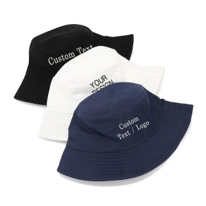 Customized Embroidered Bucket Hat Custom Text Embroidery Bucket Hat Summer  Hat Personalized Gift Vacation Travel Beach Bucket Hat