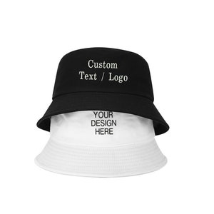 Customized Embroidered Bucket Hat Custom Text Embroidery Bucket Hat Customized Summer Hat Personalized Text Logo Design Vintage Bucket Hat