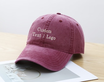 Custom Text Embroidered Hat, Personalized Dad Cap, Vintage Baseball Hat, Gift For New Dad Mom, Gift For Bride, Bachelorette, Christmas Gift