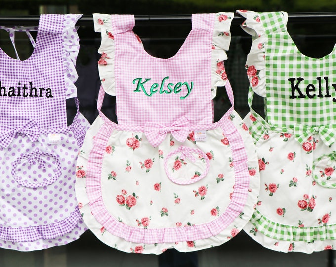 Cute Little Chef Apron. Aprons For Kids With Name Embroidery. Personalized Toddlers Apron. Custom Child Aprons. Kitchen Customized Apron
