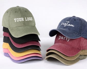 Personalized Text Hat, Custom Logo Embroidered Hat, Retro Baseball Hat, Vintage Style Trucker Hat, Business Logo Hat, Unisex Baseball Hat