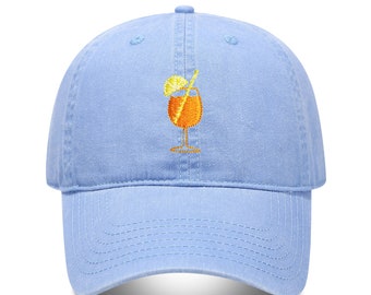 Spritz Hat,Spritz Lover Hat,Spritz Glass,Embroidered Dad Hat,Cocktail Lovers Gift Ideas,Aperitivo,Tini Time,Day Drinking,Vacation,Party Hats