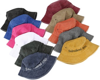 Custom Bucket hat Embroidered,Custom Personalization Sun hat Camping hat Summer hat,Bucket Hats,Summer Gift,Custom Embroidered Hat