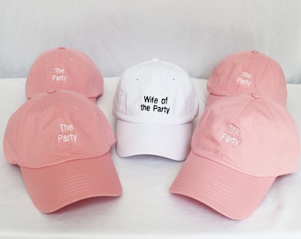 Bachelorette Party Baseball Caps, Wife Of The Party, The Party Hats, Wife Vibes-Drunk Vibes Hats, Party Vibes, Custom Hat